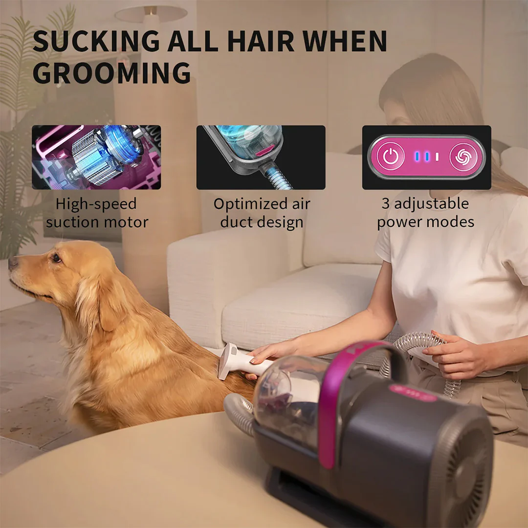 Petkit Professional 5 in 1 Grooming & Hair Vaccum Kit for Dogs and Cats (Grey) - Image 3