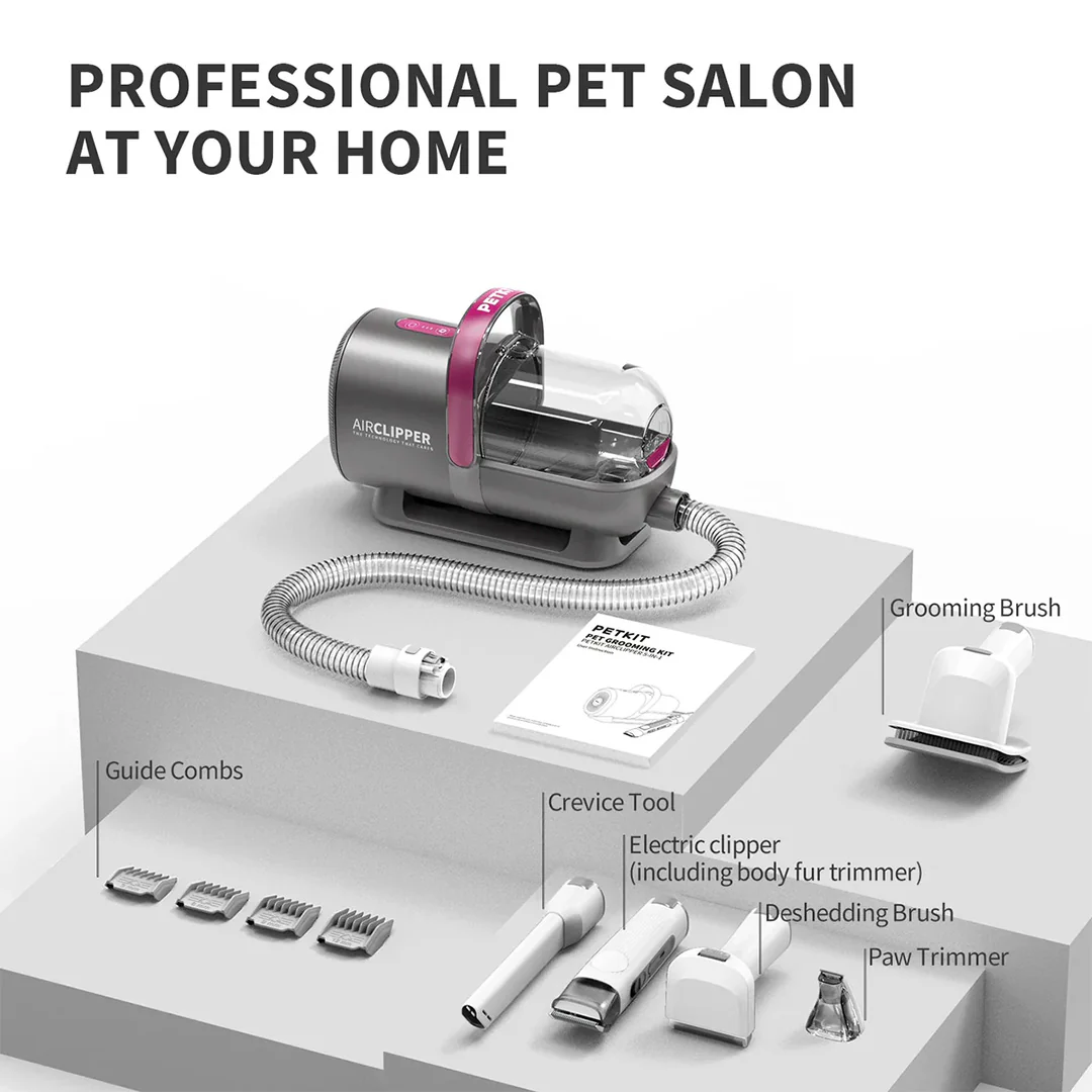 Petkit Professional 5 in 1 Grooming & Hair Vaccum Kit for Dogs and Cats (Grey) - Image 4