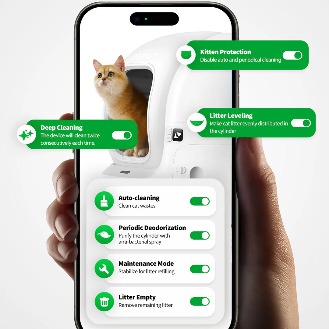Petkit PuraMax2 Automatic Self Cleaning App Controlled 2.4G WiFi Litter Box for Cats (White) - Image 5