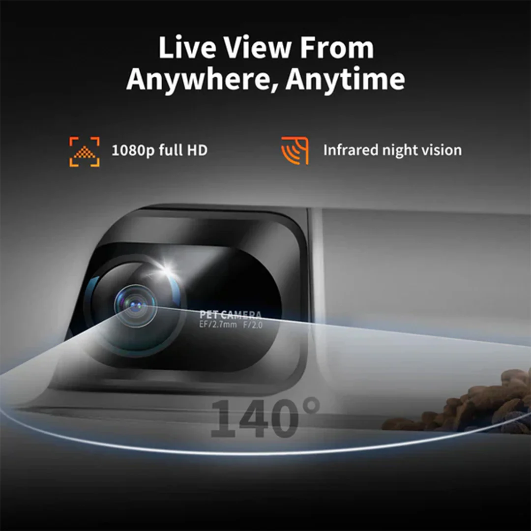Petkit YumShare Dual Hopper Automatic 2.4G WiFi Food Dispenser with HD Camera for Dogs and Cats - Image 6