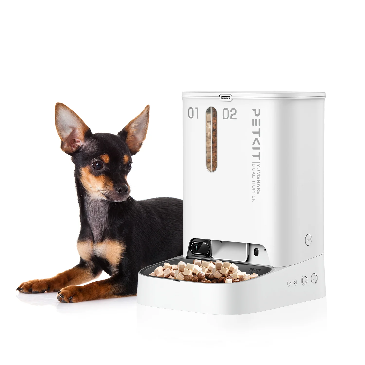 Petkit YumShare Dual Hopper Automatic 2.4G WiFi Food Dispenser with HD Camera for Dogs and Cats - Image 7