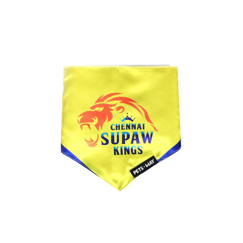Pets Way Chennai Supaw Kings IPL Bandana for Dogs and Cats (Yellow) | Indian Pet League - Image 3
