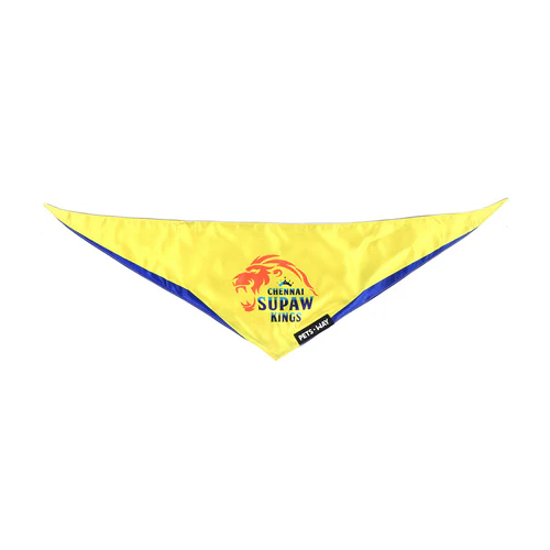 Pets Way Chennai Supaw Kings IPL Bandana for Dogs and Cats (Yellow) | Indian Pet League - Image 4