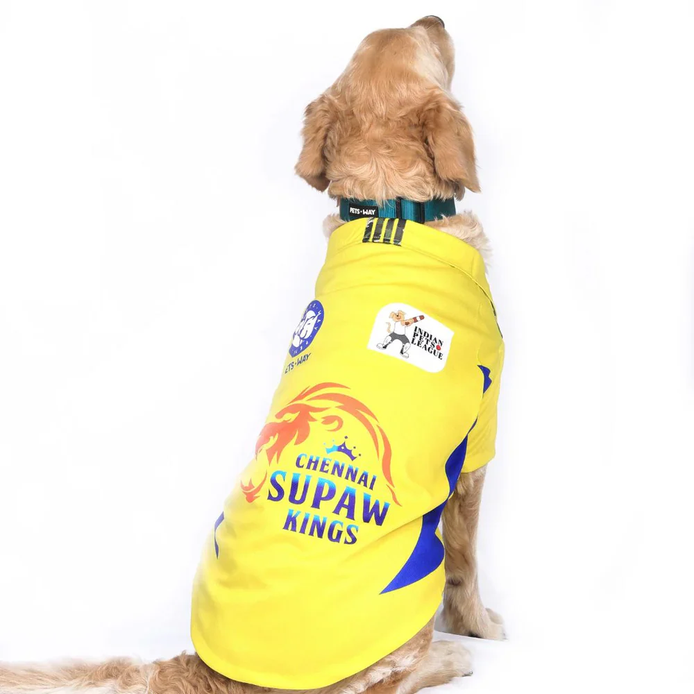 Pets Way Chennai Supaw Kings IPL Jersey for Dogs and Cats (Yellow)| Indian Pet League - Image 3