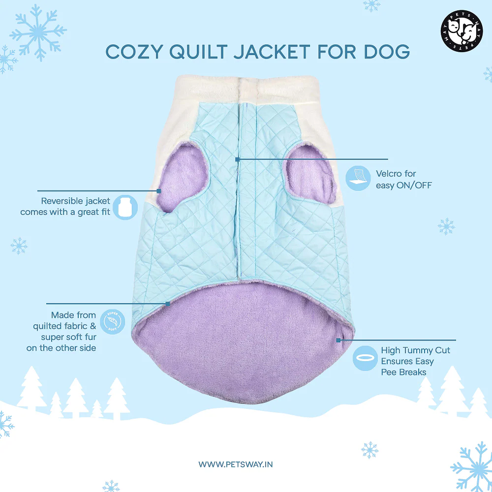 Pets Way Cozyquilt Winter Jacket for Dogs (Sky) - Image 5