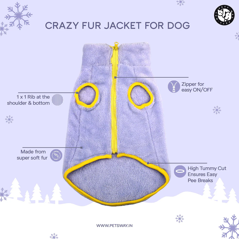 Pets Way Crazy Fur Winter Jacket for Dogs (Ash) - Image 3