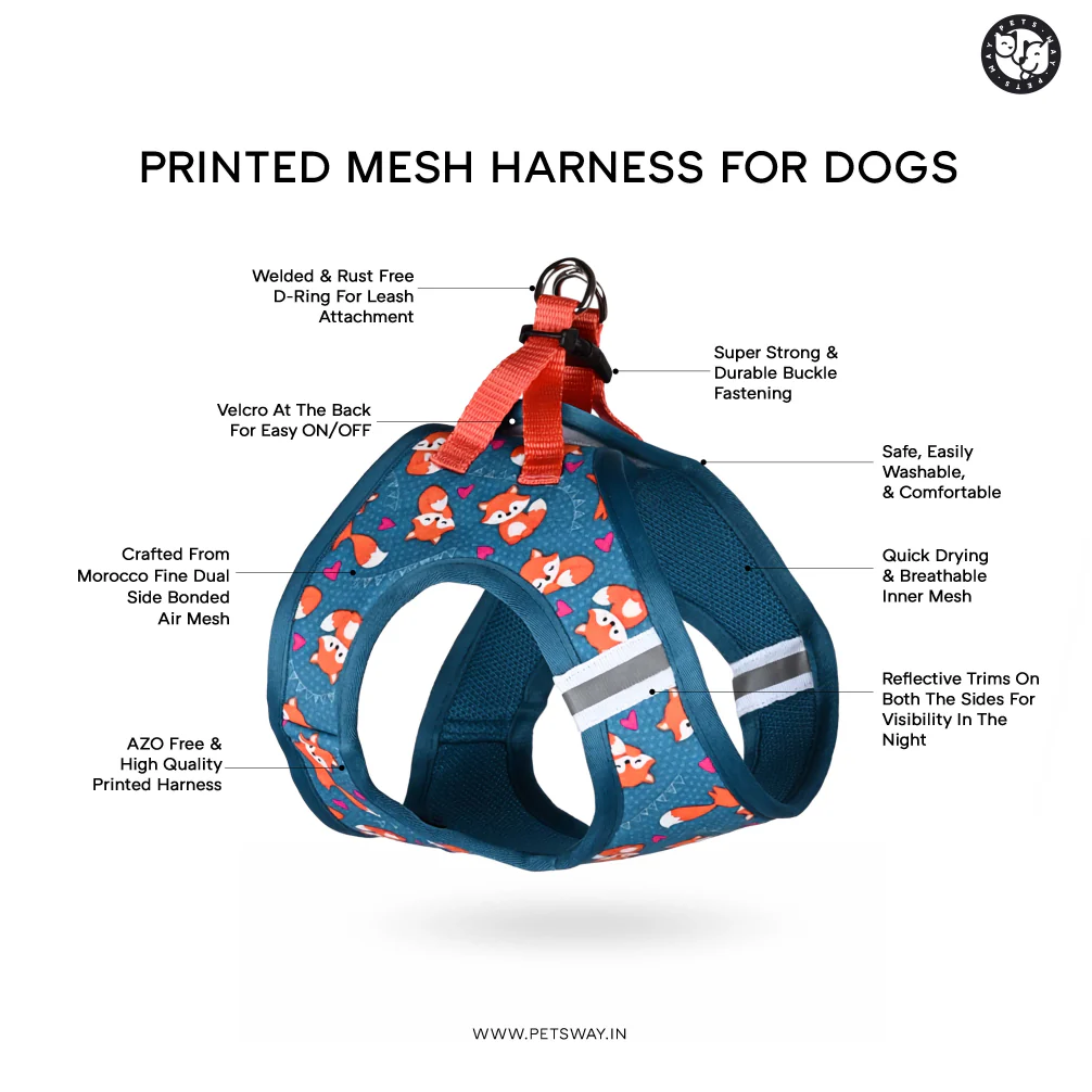 Pets Way Cupid Air Mesh Printed Harness for Puppies and Small Dogs - Image 6