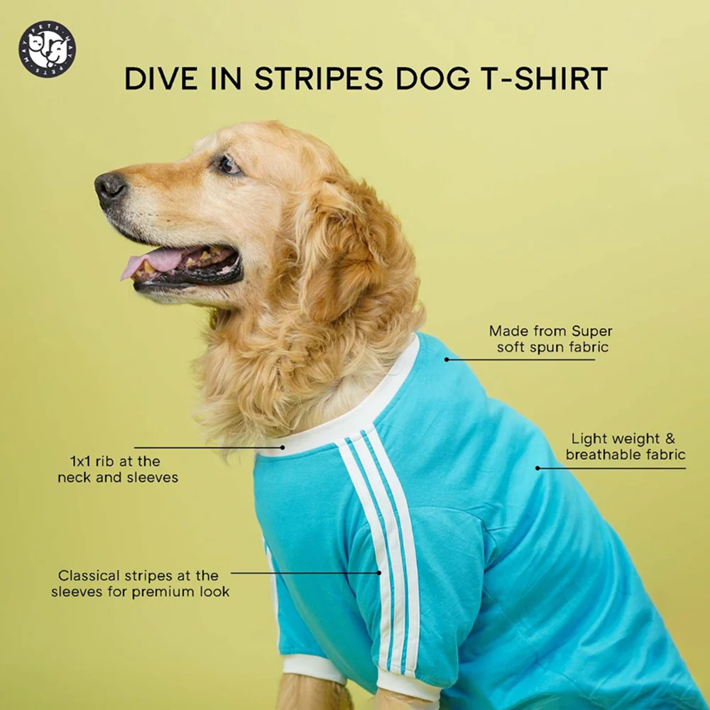 Pets Way Dive In Stripes Tshirt for Dogs (Ocean) - Image 8
