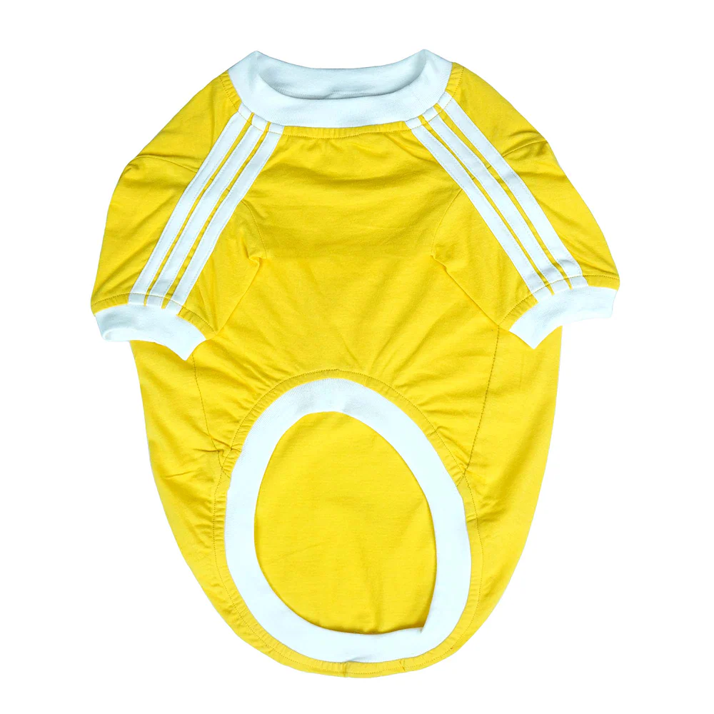 Pets Way Dive In Stripes Tshirt for Dogs (Yellow) - Image 2
