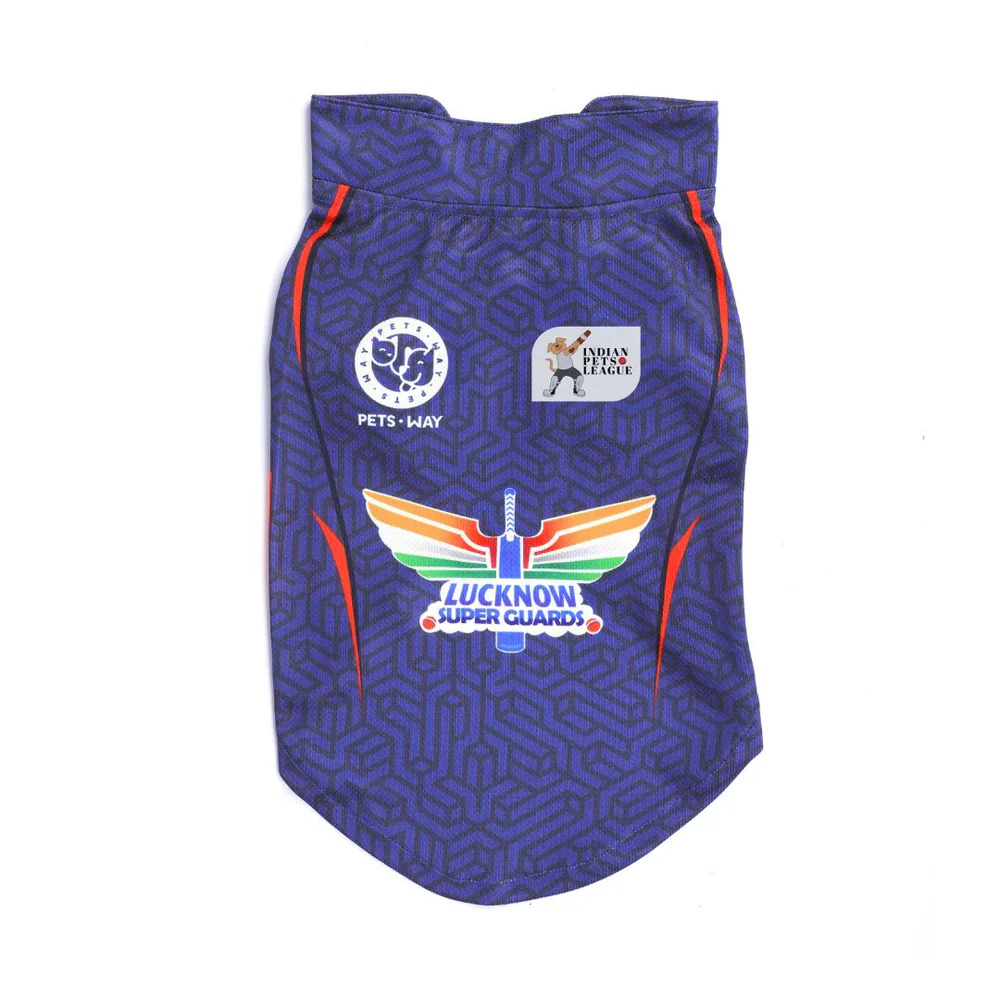 Pets Way Lucknow Super Guards IPL Jersey for Dogs and Cats (Blue)| Indian Pet League