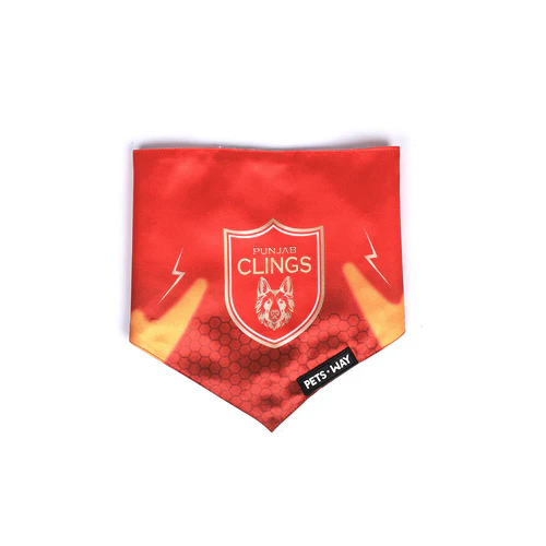 Pets Way Punjab Clings IPL Bandana for Dogs and Cats (Red) | Indian Pet League - Image 3