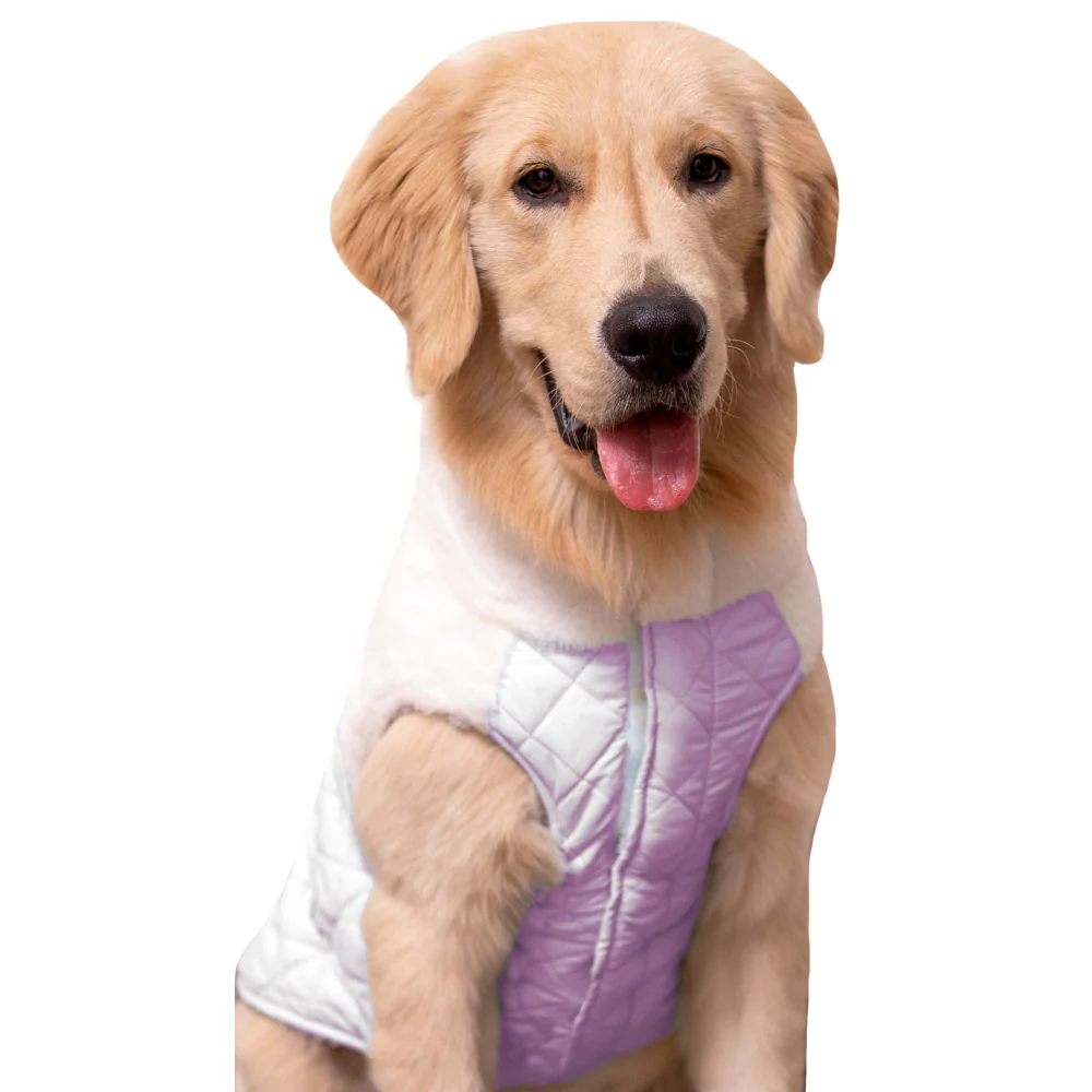 Pets Way Reversible Cozy Quilt Fur Winter Jacket for Dogs (Lavender) - Image 3