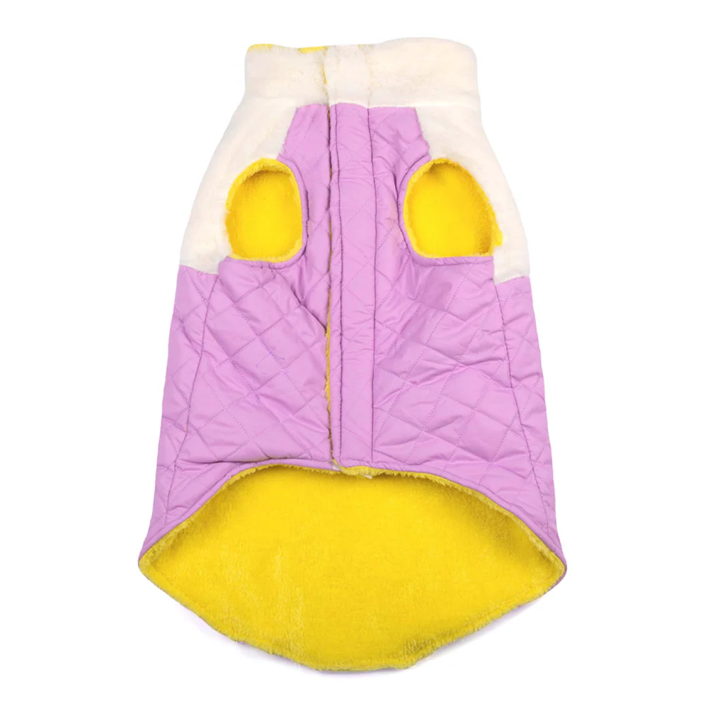 Pets Way Reversible Cozy Quilt Fur Winter Jacket for Dogs (Lavender) - Image 4