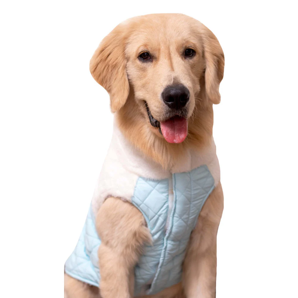 Pets Way Reversible Cozy Quilt Fur Winter Jacket for Dogs (Sky Blue) - Image 3
