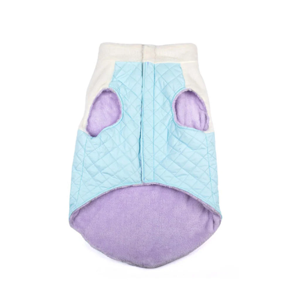 Pets Way Reversible Cozy Quilt Fur Winter Jacket for Dogs (Sky Blue) - Image 4