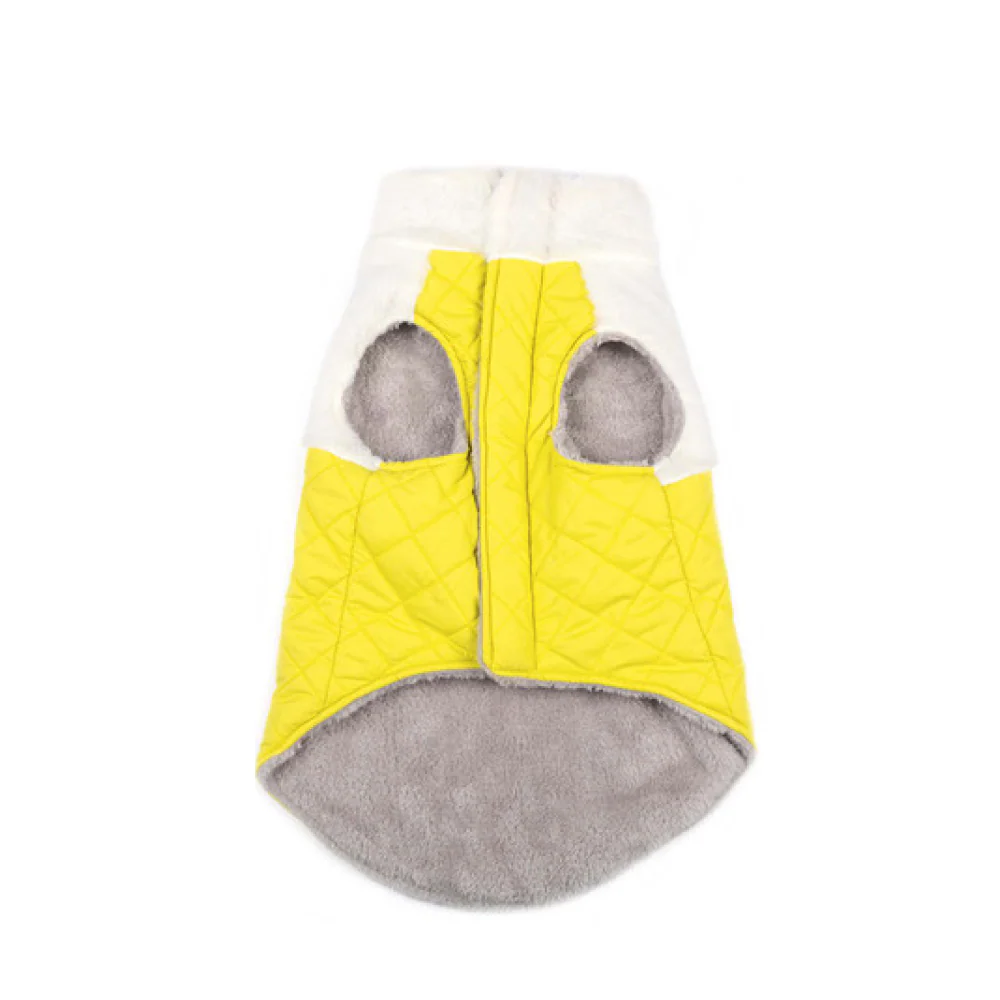 Pets Way Reversible Cozy Quilt Fur Winter Jacket for Dogs (Yellow) - Image 3