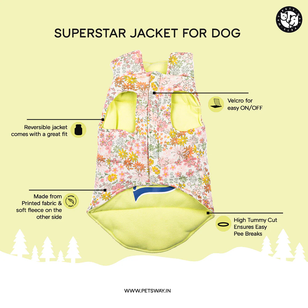 Pets Way Superstar Reversible Check Winter Jacket for Dogs (Coral) - Image 4