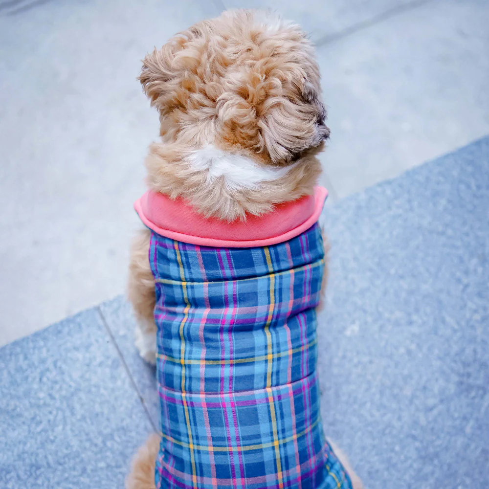 Pets Way Superstar Reversible Check Winter Jacket for Dogs (Coral) - Image 5