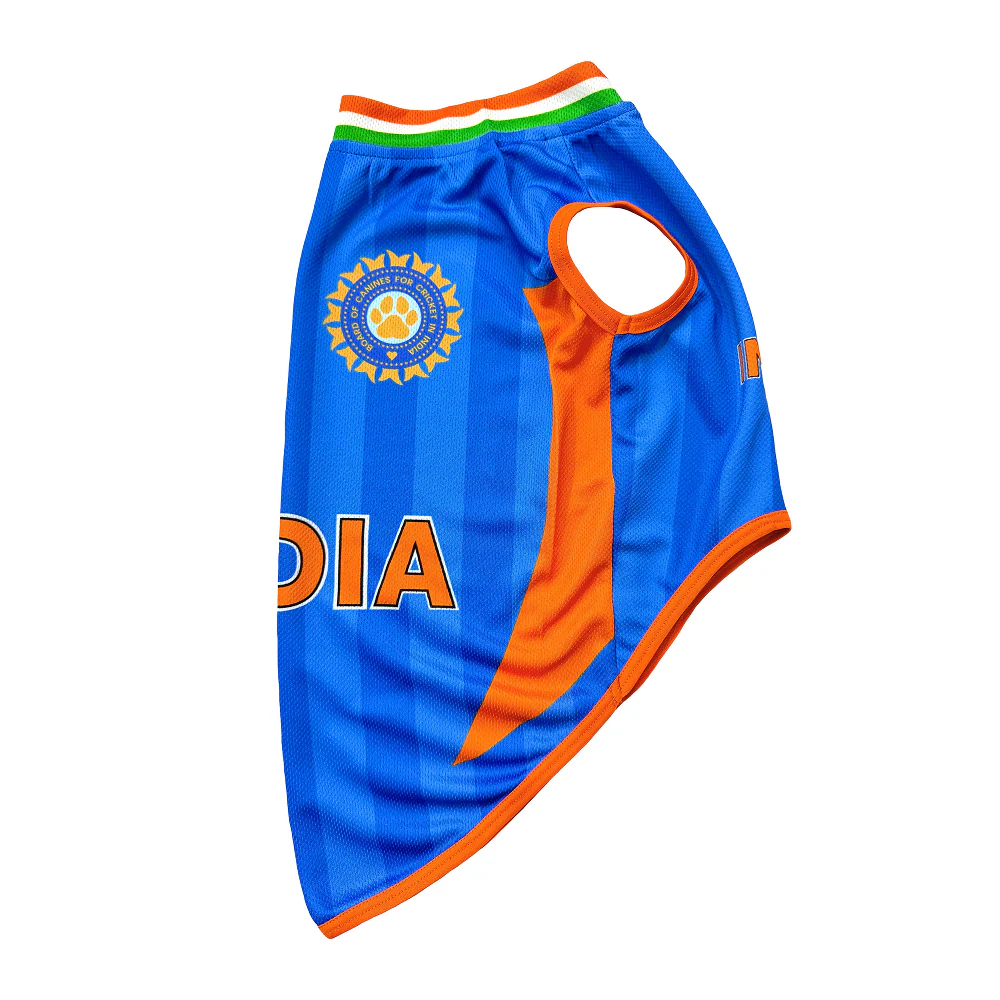 Pets Way T20 Indian Cricket Team Replica Jersey T Shirt for Dogs (Blue) - Image 5