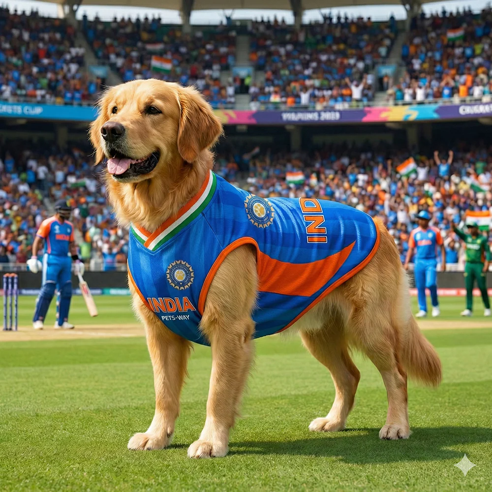 Pets Way T20 Indian Cricket Team Replica Jersey T Shirt for Dogs (Blue) - Image 8