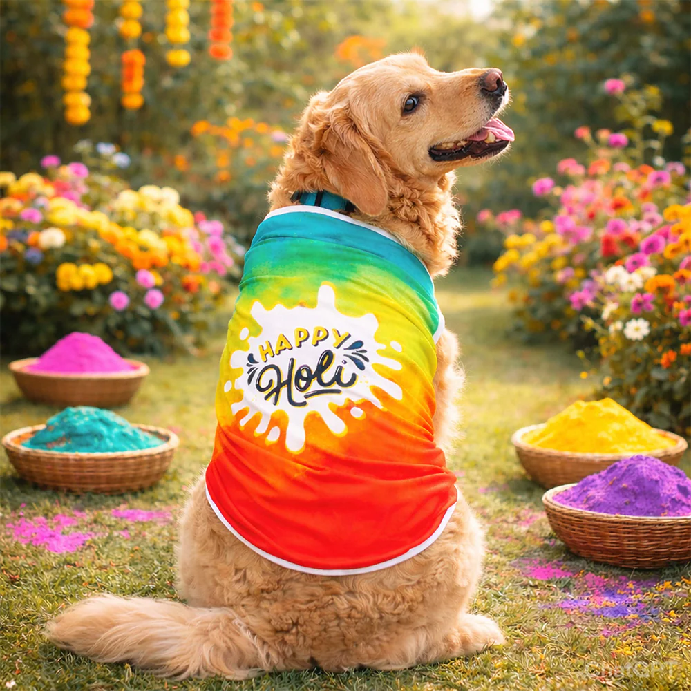 Pets Way Tie & Dye Holi T shirt for Dogs - Image 2