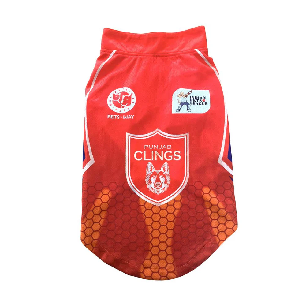 Pets Ways Punjab Clings IPL Jersey for Dogs and Cats (Red)| Indian Pet League - Image 2