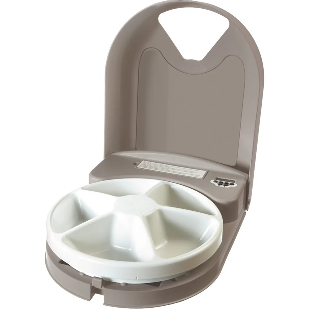 PETSAFE Automatic Five Portioned Meal Feeder for Dogs and Cats (White/Grey) - Image 5