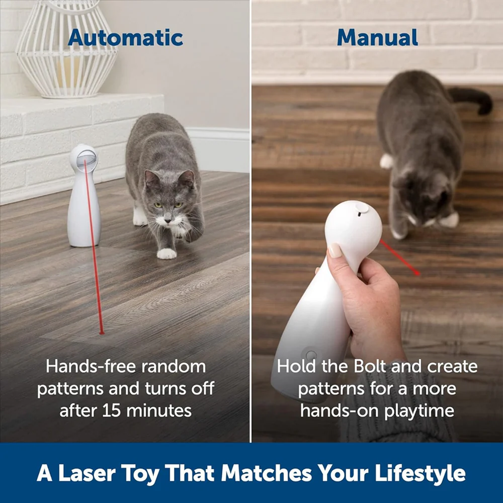 Petsafe Froliccat Bolt Automatic Laser Light for Cats (White/Grey) - Image 5