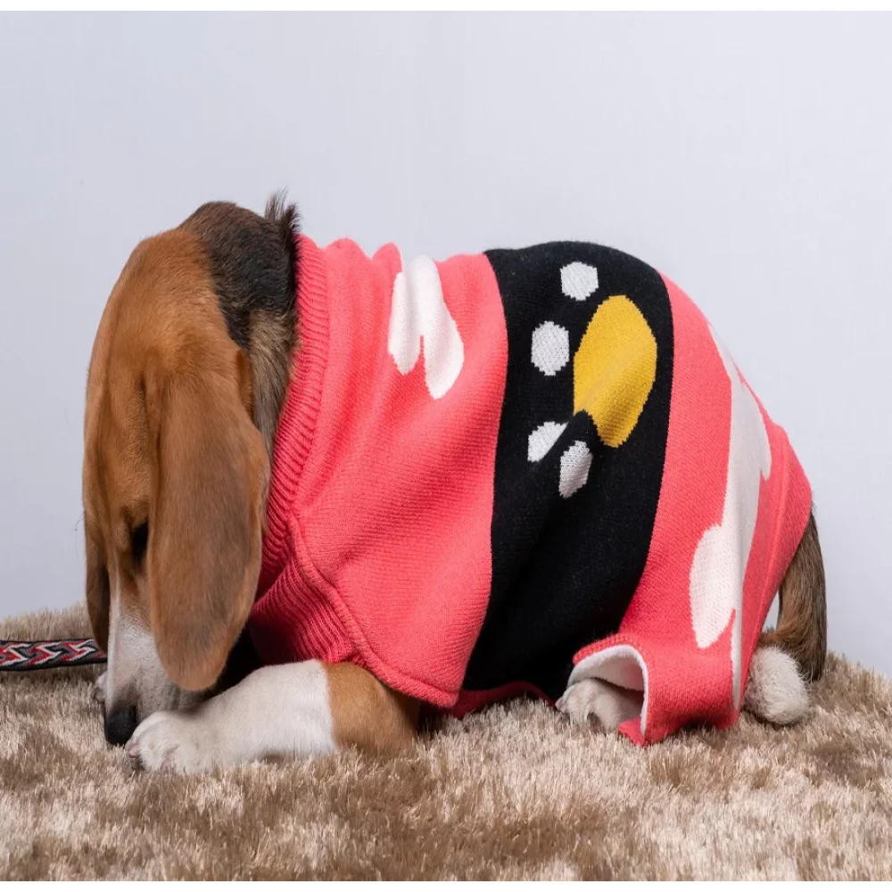 Petsnugs Bones and Paws Sweater for Dogs and Cats (Pink) - Image 3