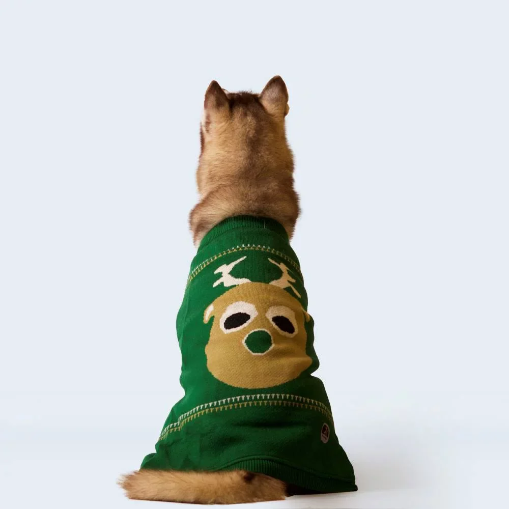 Petsnugs Christmas Reindeer Sweater for Dogs and Cats (Dark Green) - Image 4