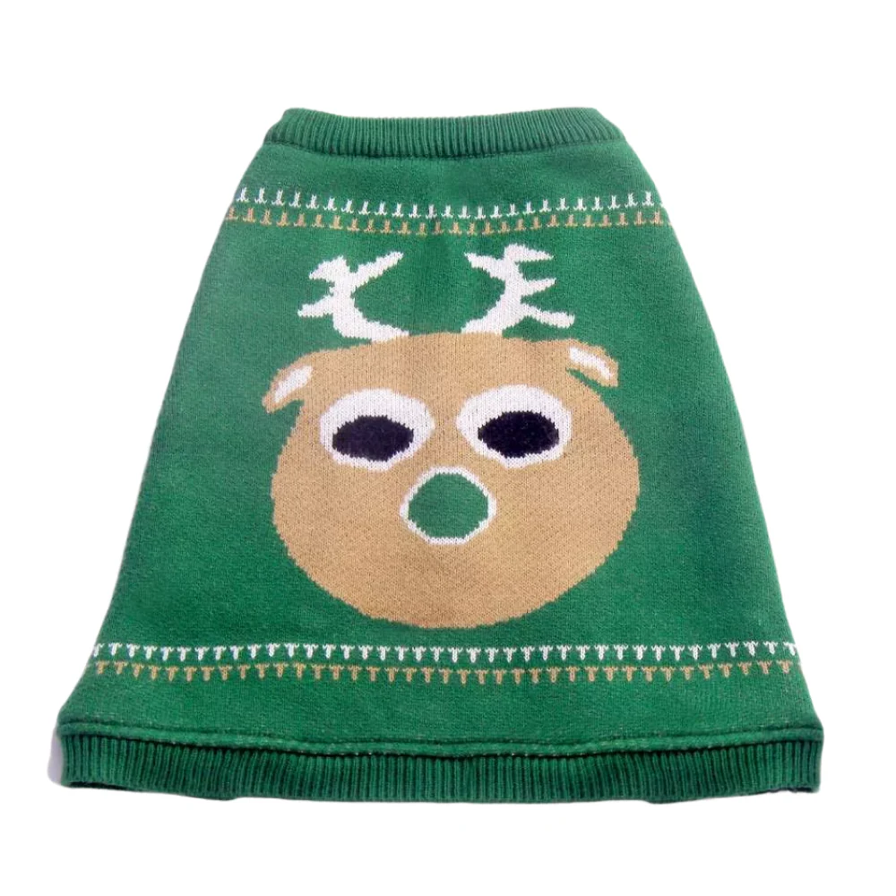 Petsnugs Christmas Reindeer Sweater for Dogs and Cats (Dark Green) - Image 6