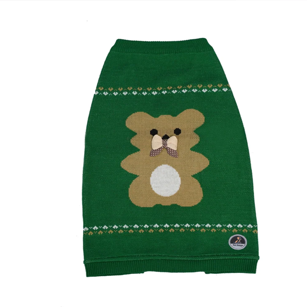 Petsnugs Cute Teddy Bear Design Sweater for Dogs (Green) - Image 5