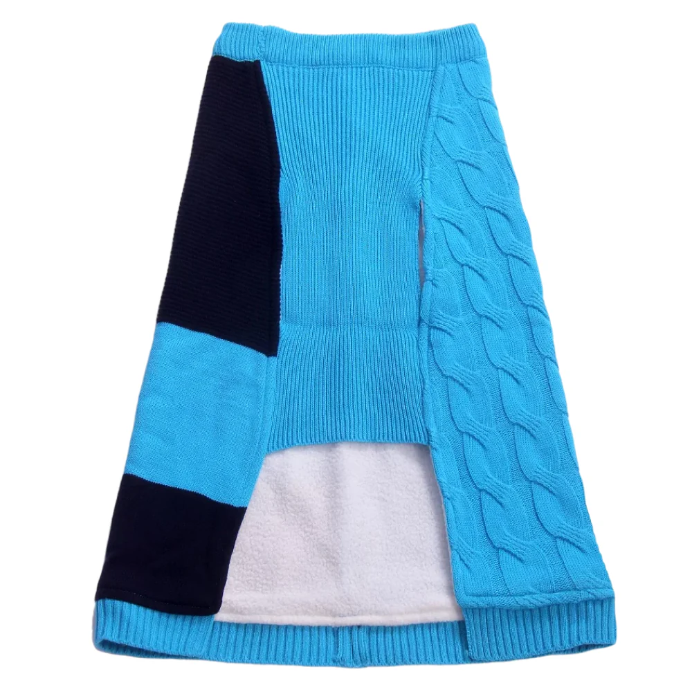 Petsnugs Half Cable Half Fully Fashion Sweater for Dogs and Cats (Blue/Black) - Image 4