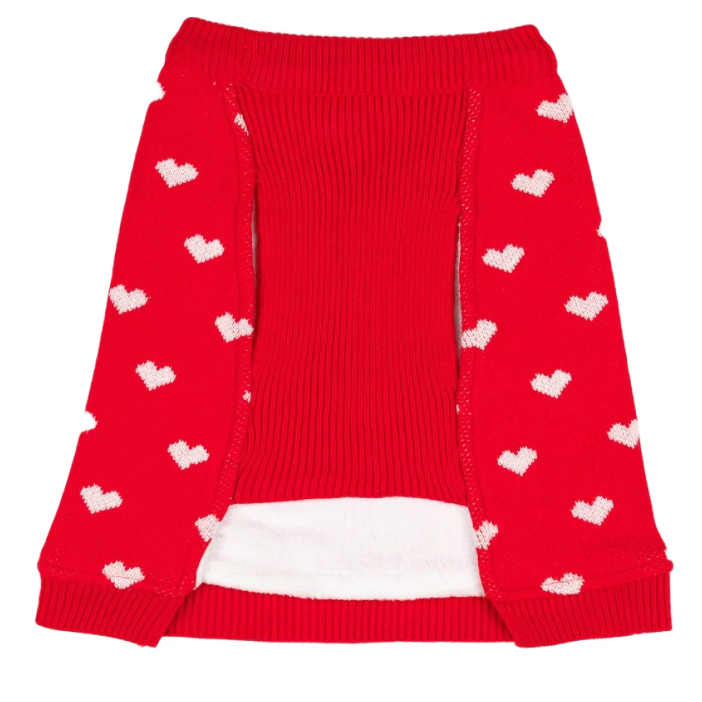 Petsnugs Heart Sweater for Dogs and Cats (Red) - Image 4