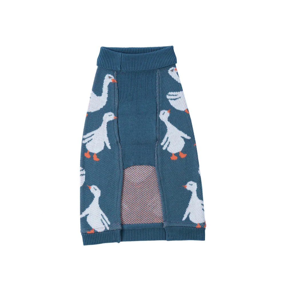 Petsnugs Quack Cozy Knit Sweater for Dogs and Cats (Grey & Blue) - Image 4