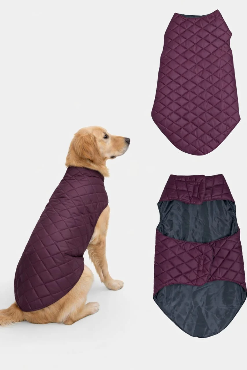 Petsnugs Quilted Puffer Jacket for Dogs and Cats (Wine) - Image 9