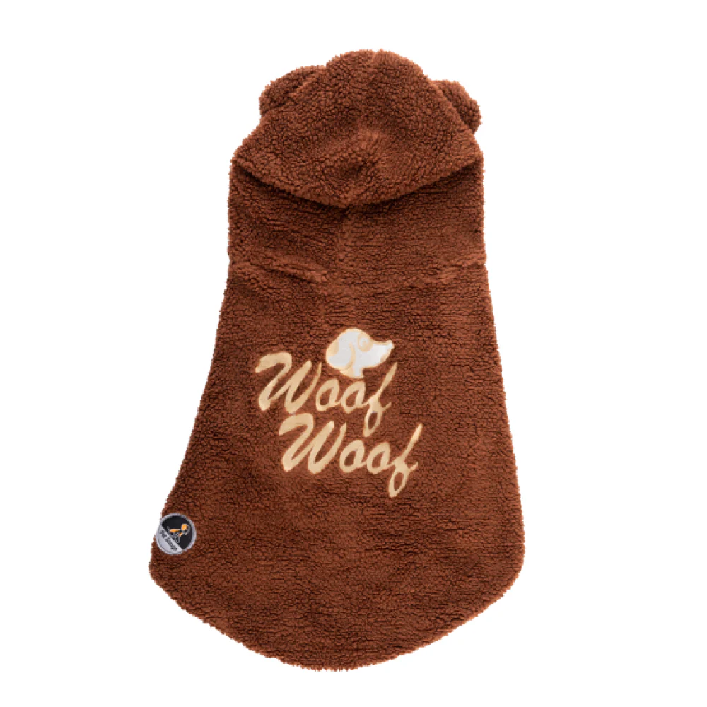 Petsnugs Woof Woof Sweatshirt for Dogs and Cats (Dark Brown) - Image 2