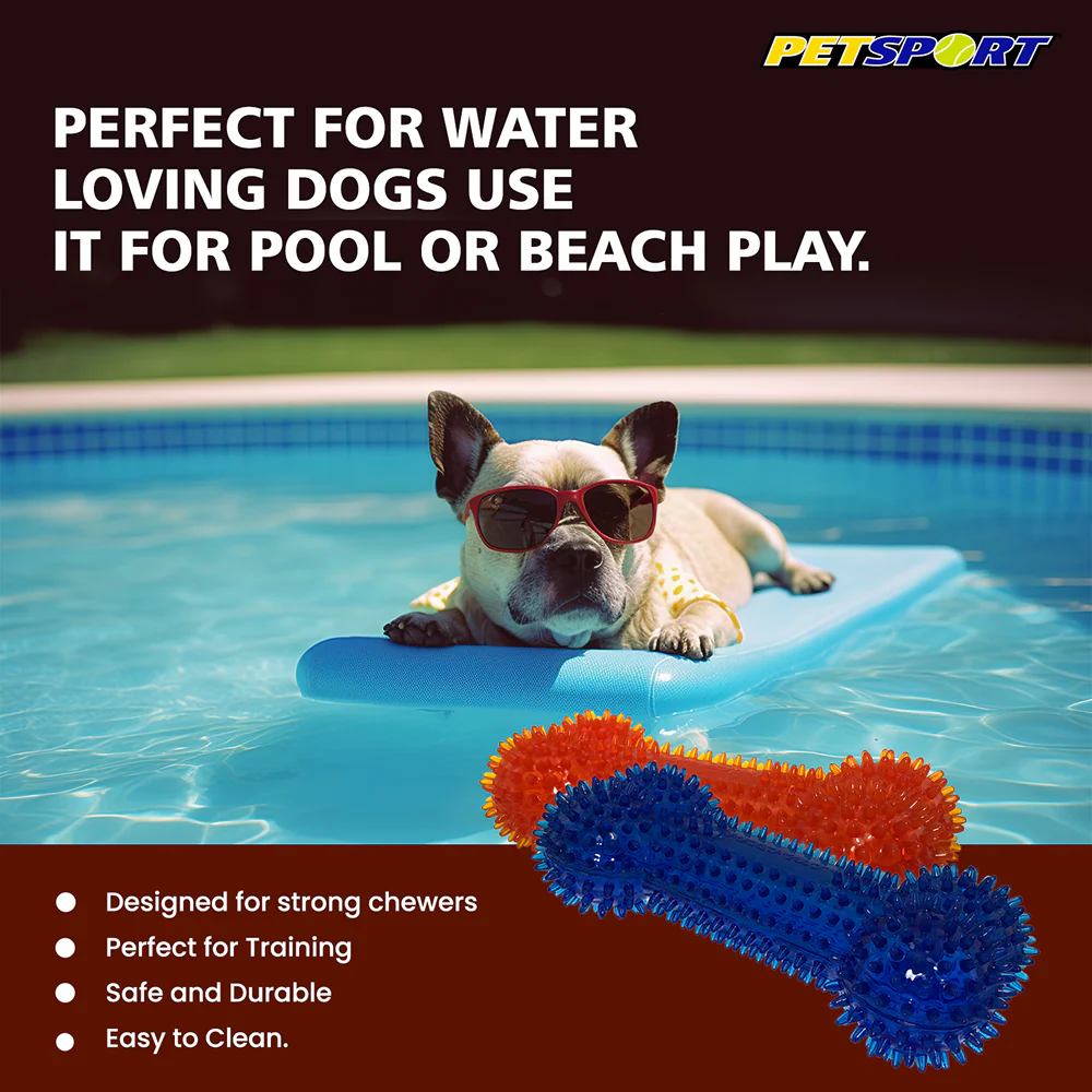 Petsport Gorilla Spiky Bone Toy for Dogs (Blue & Red) - Image 7