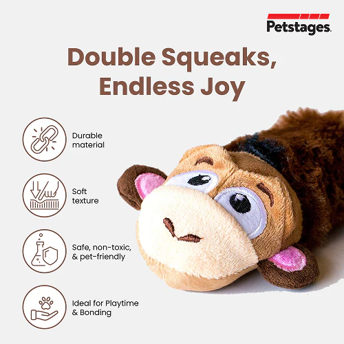Petstages Mini Monkey Stuffing Free Toy for Dogs (Brown) - Image 5
