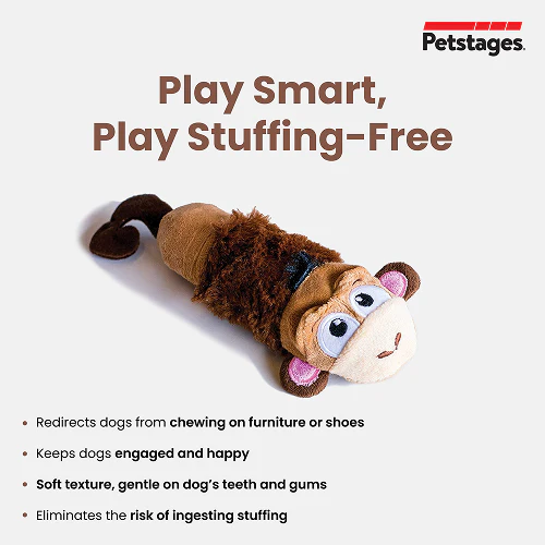 Petstages Mini Monkey Stuffing Free Toy for Dogs (Brown) - Image 6