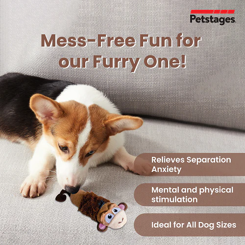Petstages Mini Monkey Stuffing Free Toy for Dogs (Brown) - Image 7