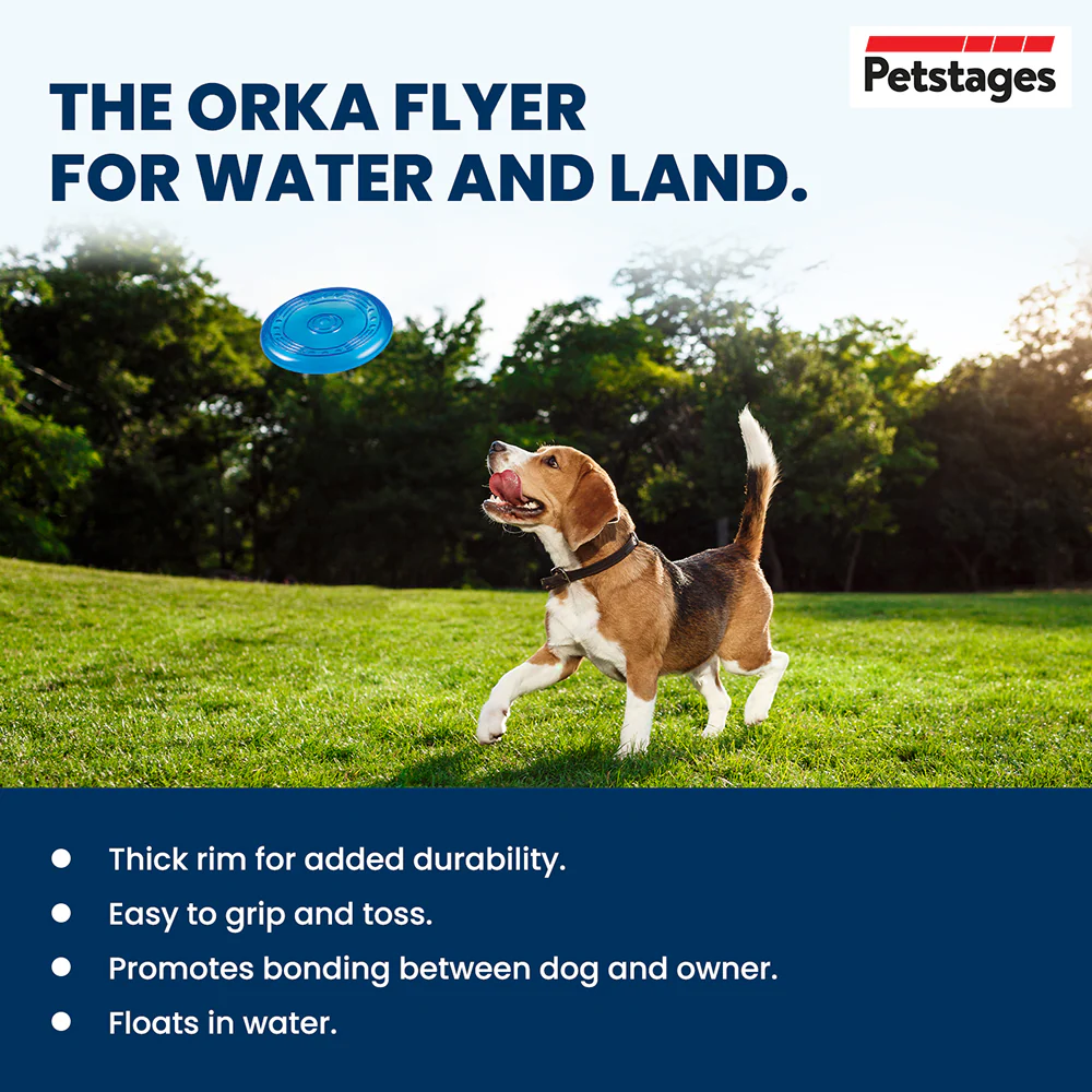 Petstages Orka Flyer Toy for Dogs (Blue) - Image 5