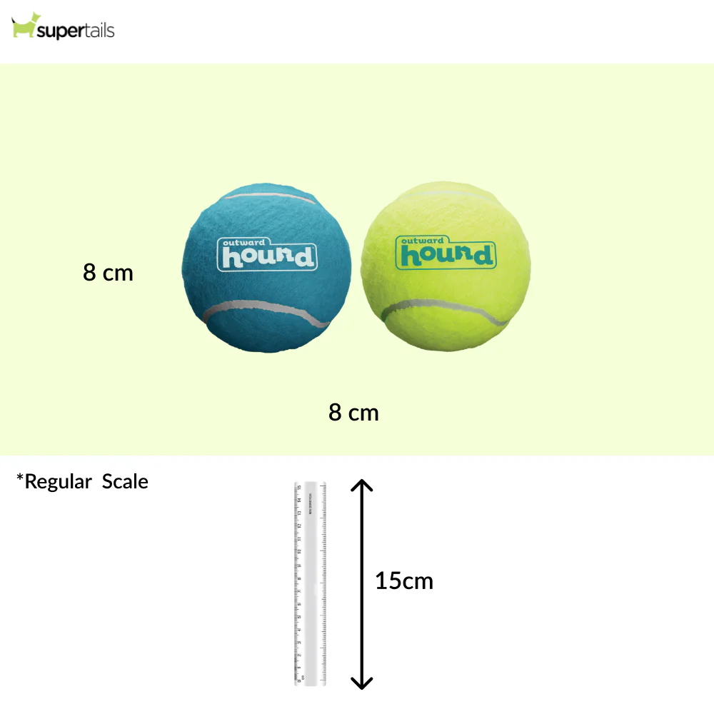 Petstages Squeaker Tenis Ballz Toy for Dogs (Blue/Green) - Image 2