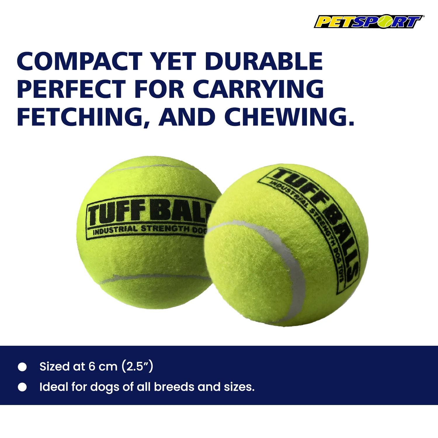 PetSport Tuff Balls Toy for Dogs (Yellow) - Image 4
