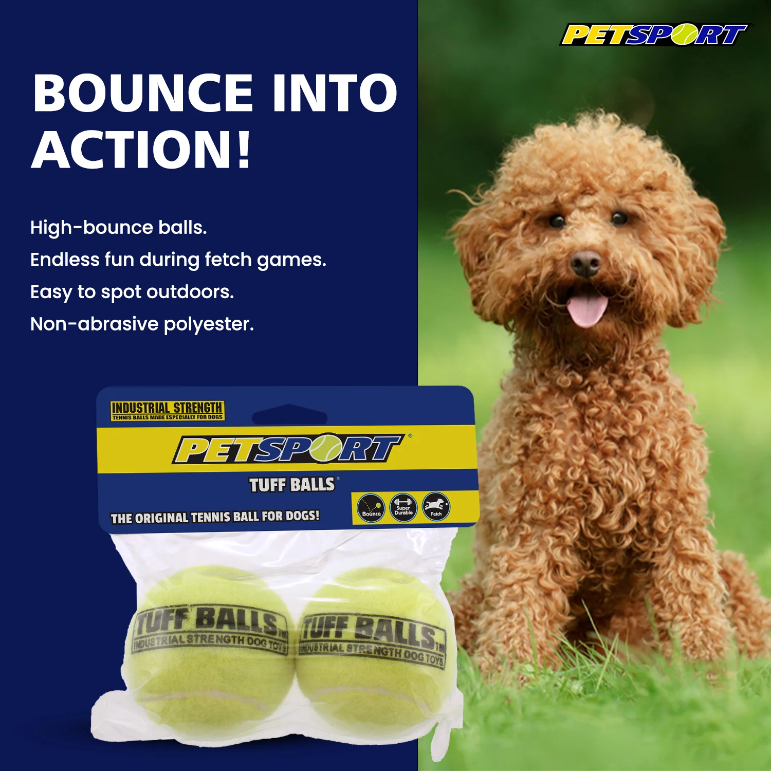 PetSport Tuff Balls Toy for Dogs (Yellow) - Image 5