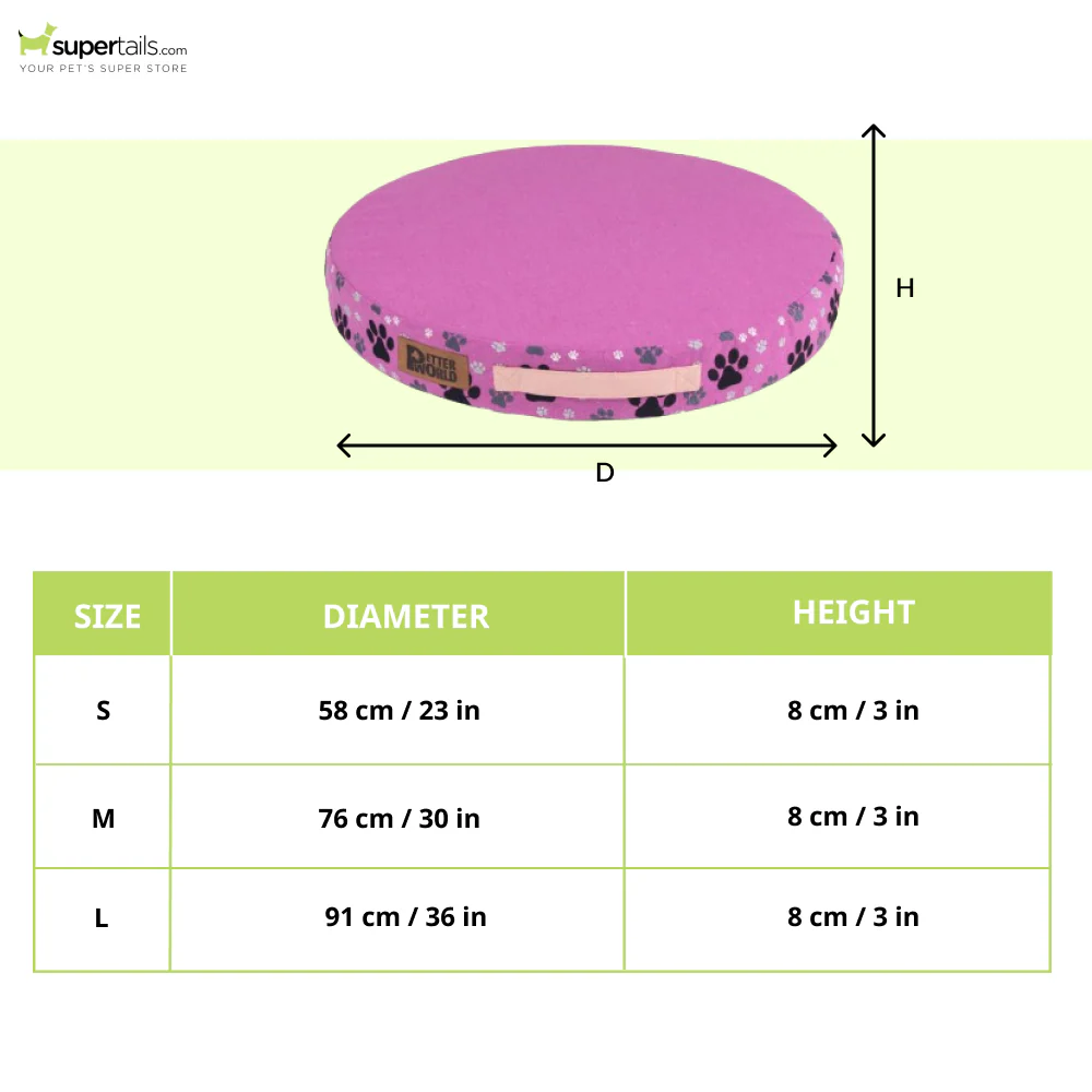 Petter World Indoor Artisanal Round Cushioned Bed with Washable Cover for Dogs and Cats (Crocus) - Image 2
