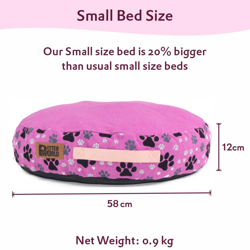 Petter World Indoor Artisanal Round Cushioned Bed with Washable Cover for Dogs and Cats (Crocus) - Image 5
