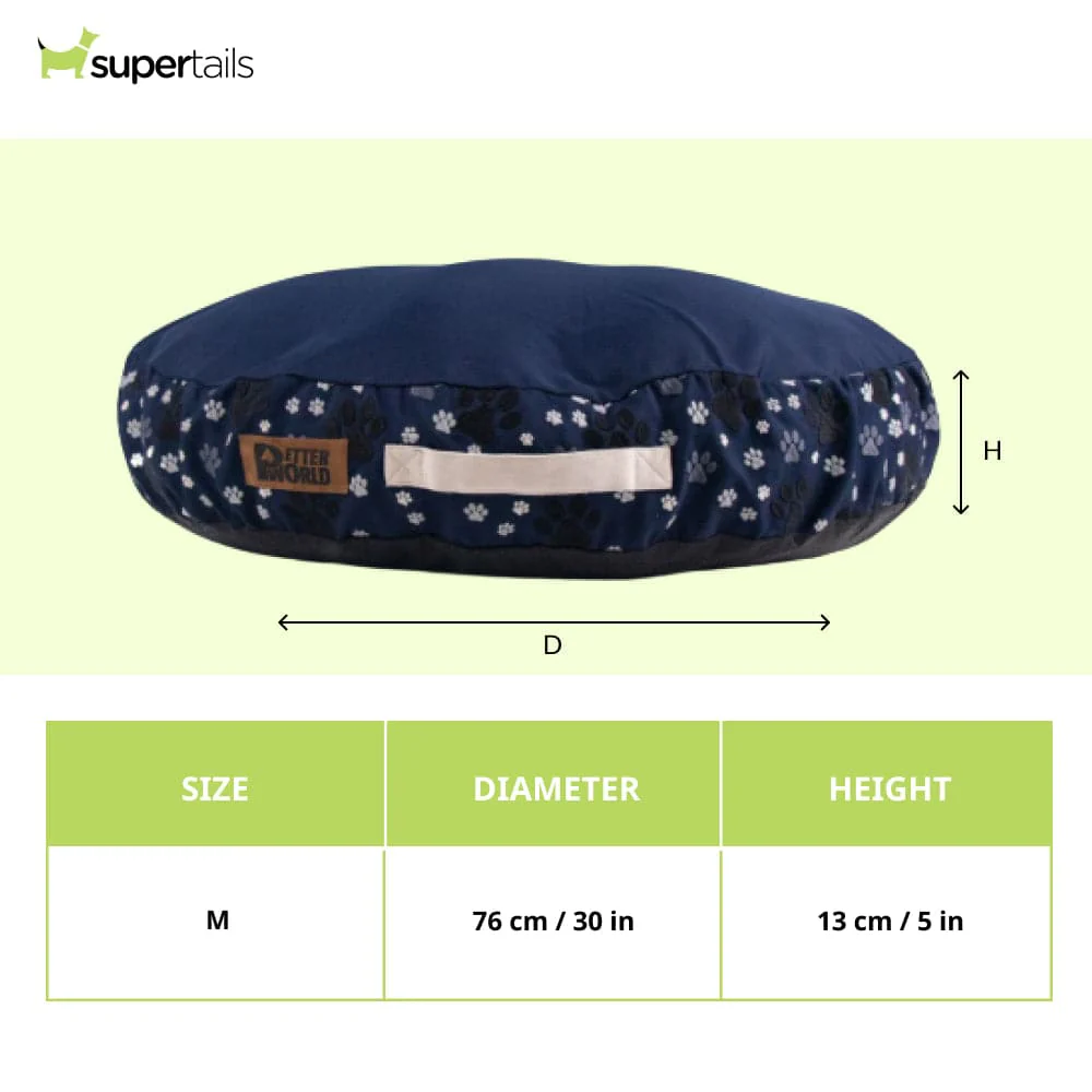 Petter World Indoor Artisanal Round Cushioned Bed with Washable Cover for Dogs and Cats (Ensign Blue) - Image 3