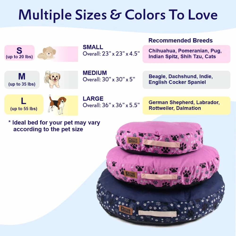 Petter World Indoor Artisanal Round Cushioned Bed with Washable Cover for Dogs and Cats (Ensign Blue) - Image 6