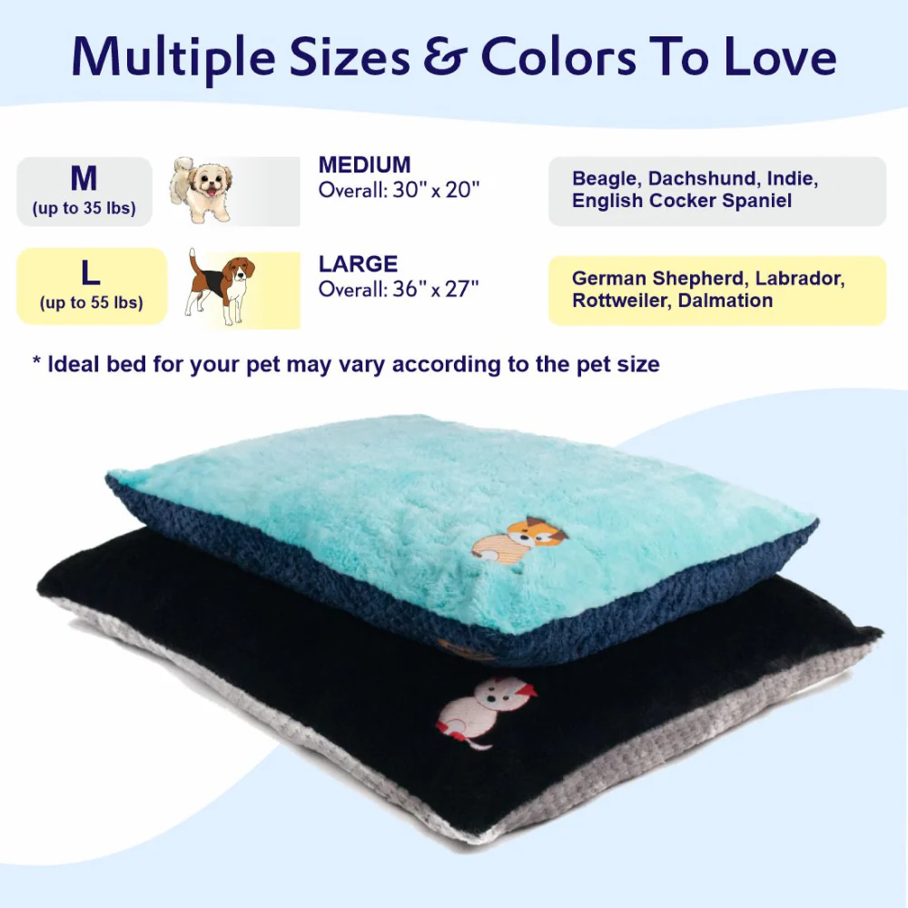 Petter World Luxury Reversible Chopped Foamed Pillow Bed with Soft Fur for Dogs (Turquoise) - Image 3
